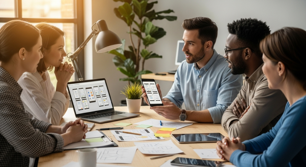 Group of UI designer integrating empathy into the design process